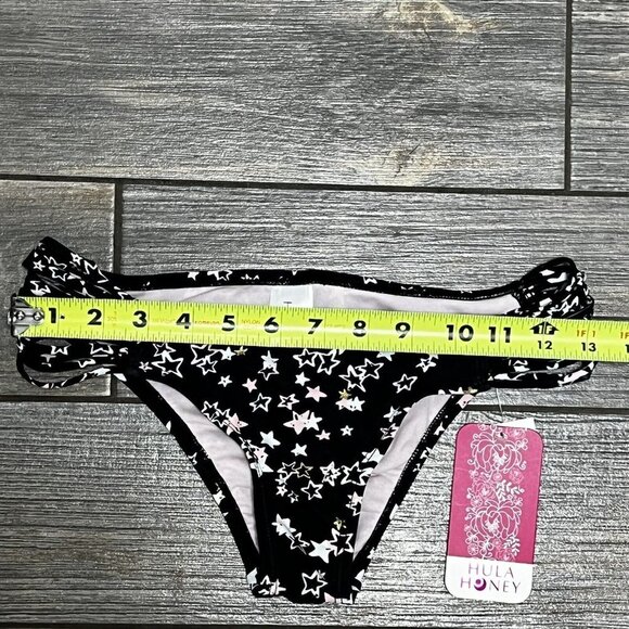 NWT Hula Honey Bikini Bottoms XS Juniors Star Struck Strappy Sides Cheeky - Picture 6 of 9